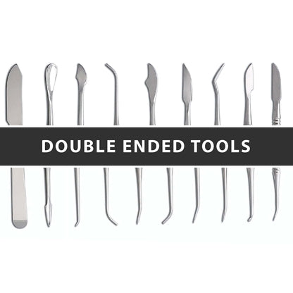 SURGICAL ONLINE Stainless Steel Wax Carvers Set, Pottery & Polymer Clay Tools, Sculpting Kit with Carrying Case