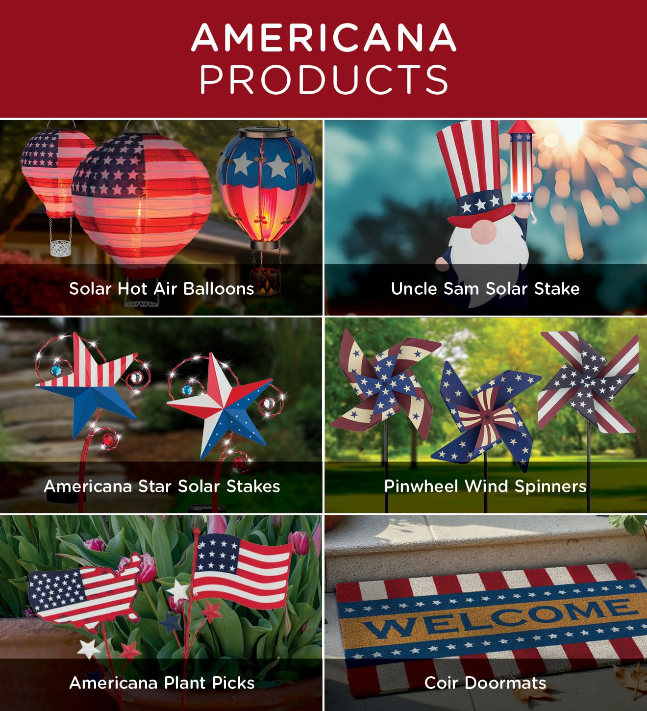 Regal Art & Gift Americana Pinwheel Spinner Stake, Patriotic Metal Wind Sculpture, Weather-Resistant Decorative Kinetic Yard Art for Outdoor Garden and Lawn – Star