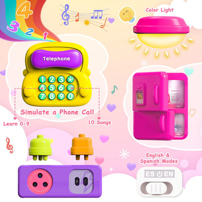 VOILBTOY Busy Board for 1-2 Year Old Girl Gift,Musical Toys for Toddlers 1-3 Year,Educational Fine Motor Baby Toys for 12 18 Months,Perfect for Preschool or Travel,Birthday Gift for 1+Year Old Girl