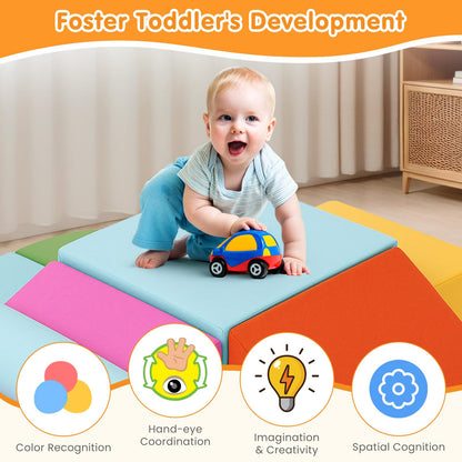 7PCS Climbing Toys for Toddlers 1-3 Inside, Foam Baby Climbing Blocks Soft Play Set for Toddlers 1-3, Corner Toddler Climbing Toys Indoor Baby Climbing Gym for Toddler Climbing Crawling and Sliding