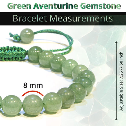 ANAYA AGATE Healing Crystal Bracelet – Chic Gemstone Bracelet for Men and Women – 8mm Round Bead Bracelets for Spiritual Healing, Protection, Positive Energy - Aventurine