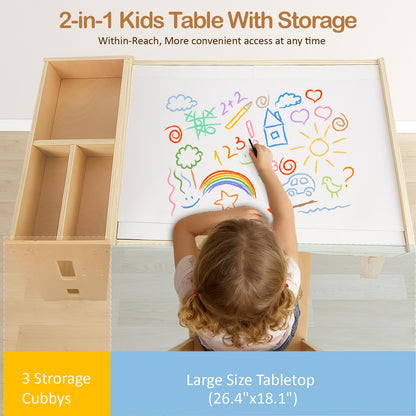 WINGYZ Sensory Table and Chairs, Toddler Activity Table and 2 Chair Set with Storage Cabinet & Bins, 6 in 1 Kids Desk Art Table with Paper Roll for Playrooms Daycare, Sensory Tables for Toddler Gifts