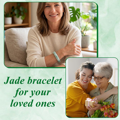 Landical 4 Pcs Jade Bracelet for Women Good Luck Wealth Green Aventurine Healing Bracelet for Mother Grandma Spiritual Gift (Bangle Style)