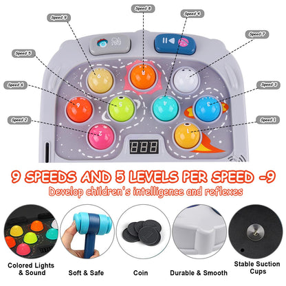Whack Game Mole for Toddler, Toys for 3-12 Year Old Boys and Girls, Kids Whack Pound Game,Gifts for 3 4 5 6+ Year Old Boys, Interactive Educational Toy with Sound and Light, PK Mode with 2 Hammers