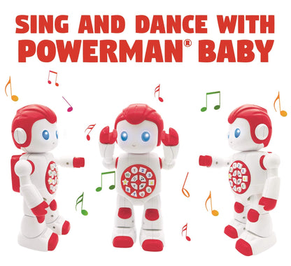 LEXiBOOK Powerman First Smart Interactive Toy Learning Robot Toy for Kids Dancing Plays Music Quiz Numbers Shapes Colors Boy Girl Robot Junior Red/White - ROB15EN