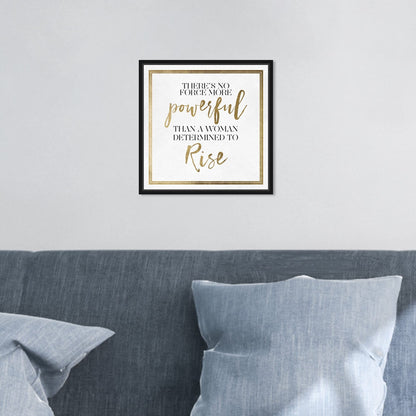 The Oliver Gal Artist Co. Typography Wall Art Canvas Prints Empowered Women Quotes and Sayings Woman Rise Home Décor, 12" x 12", Black Floating Frame
