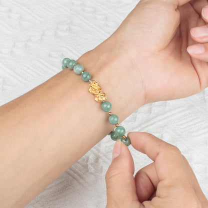 AROUROUA Fengshui Wealth Bracelet Green Real Jade Bracelet For Women Attract Lucky Wealthy Bracelets