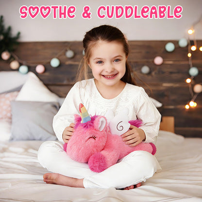 Slojkardon Weighted Unicorn Plush - 11" Pink Unicorn Stuffed Animal for Girls, Cute Huggable Weighted Stuffed Animals Soft Sensory Plushie Toy 0.8 lbs, Birthday Gifts for Kids & Adults