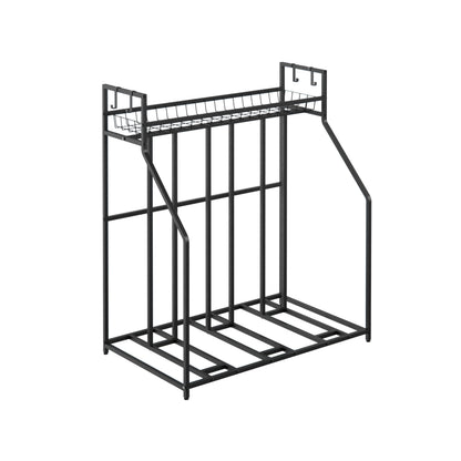 ClosetMaid ProGarage Bike Stand Rack with Storage Shelf and 4 Hooks for 3 Bicycles, Adult or Kids, Black