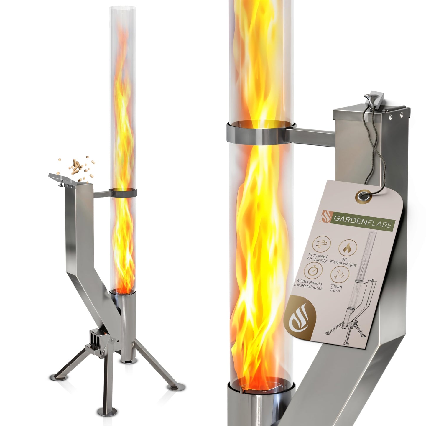 Gardenflare GARDENFLARE Stainless Steel Pellet Stove