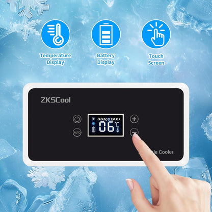 ZKSCool Portable Insulin Travel Case,13600mAh Rechargeable Battery Diabetic Box, Mini Drug Refrigerator with LCD Temp Display, Insulin Cooler Travel Box for Home & Outdoor Use (Black)