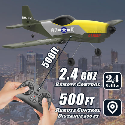 OMNANGO RC Plane，3 Channel RC Jet Plane with 2.4GHz Remote Control 6-Axis Gyro Drone for Kids 8-12 & Adults, Beginner-Friendly Outdoor Remote Control Airplane, Rechargeable Battery, Easy to Fly