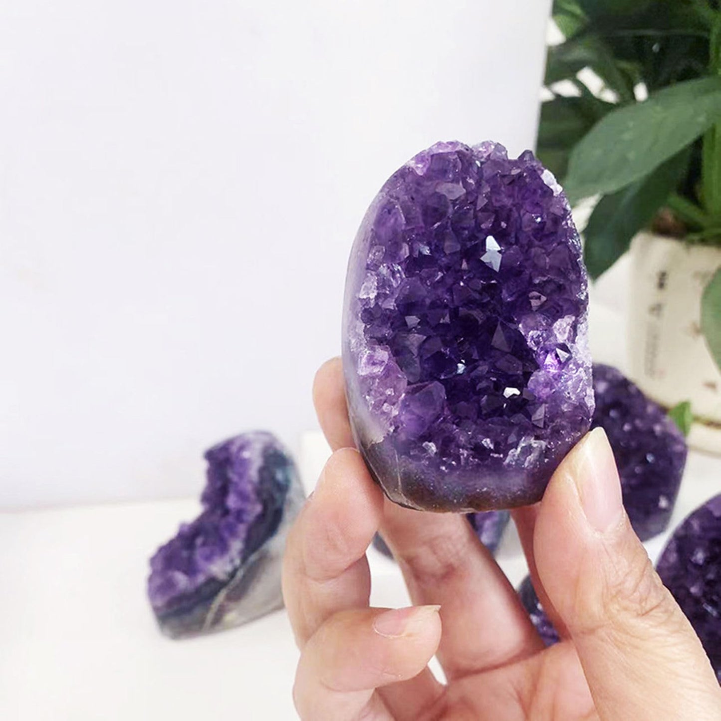 Amethyst Cluster Crystal Quartz Rock Purple Crystals Geode Healing Crystals 1-1.5LB