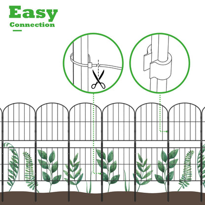 OUSHENG Decorative Garden Fence Fencing 10 Pack, 36in (H) x 10.8ft (L) Rustproof Metal Wire Panel Border Animal Barrier for Dog, Flower Edging for Yard Landscape Patio Outdoor Decor, Arched