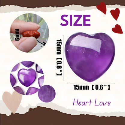 NUKAYAI 20PCS Amethyst Crystals Healing Stones Love Heart Shaped Polished Crystal Natural Purple Cute Pocket Thumb Reiki Wholesale Set Balancing Meditation Mothers Day Bulk Gifts for Women