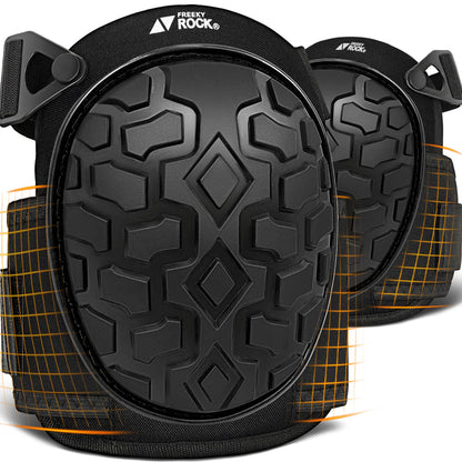 FREEKYROCK Gel Knee Pads for Work, Professional Knee Pads for Men Women with Soft Foam, Heavy Duty Cap, Adjustable Straps, Quick-Fasten Buckle for Construction, Gardening, Welding, Roofing, Cleaning