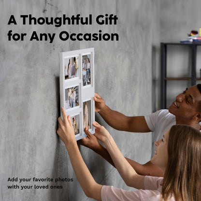 Great Lakes Memories GLM 4x6 or 5x7 Collage Picture Frames for Wall, Holds 5 Photos with Glass & Mat, 5x7 Picture Frame, Picture Frames Collage Wall Decor (Modern Black)