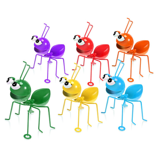 Sratte Metal Garden Decor Owl Ant Yard Art Wall Decor Outdoor Indoor Colorful Hanging 3D Fence Tree Decoration Cute Wall Sculpture for Home Garden Patio Porch Bedroom Kitchen(Ant, 6 Pcs)