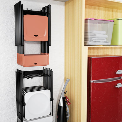MOOMSINE Folding Chair Storage Rack for Garage, 2-Pack Heavy Duty Wall Mount Garden Tool Organizer, Utility Hooks for Lawn, Beach & Camping Chairs, Max Load 240 lbs