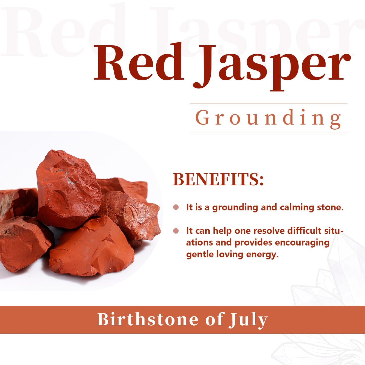 rockcloud Healing Crystal Red Jasper 4pcs Engraved Chakra Stones Palm Stone Reiki Balancing