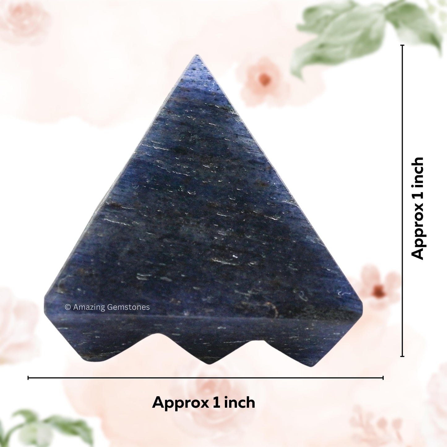 Amazing Gemstone Blue Aventurine Crystal Pyramid with 9 Pyramid Plate Bottom - 1" Mini Pyramid Figurine of Natural Stone Pyramid for Meditation, Reiki, Chakra Balancing Vastu Pooja and Crystal Grids