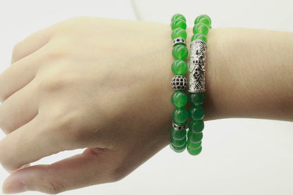 GDLKPYHS Green Aventurine Bracelet,Stretchable 8MM Handmade Beaded,Protection Bracelet,Bring Good Luck, Wealth, Prosperity and Happiness - Healing Crystal Green Jade Bracelet for Women