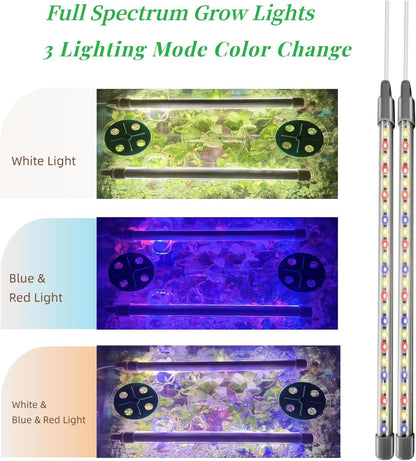 Seed Starter Kit, Seed Starter Tray with Grow Light and Heat Mat, Color Change Full Spectrum Grow Lights Seed Starting Germination Kits, 3 Timing Set Indoor Plant Grow Kit with Humidity Control