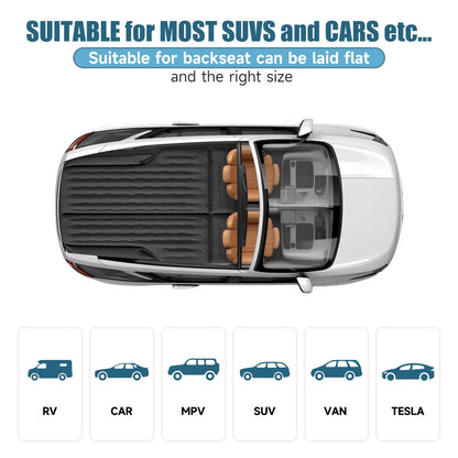 DikaSun Inflatable SUV Air Mattress Bed, Double-Sided Flocking Travel Camping Bed with Air Pump and 2 Pillows for Universal SUV