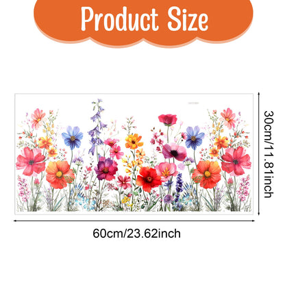 HJZHII Flower Window Sticker, Double Sided Floral Glass Wall Stickers Flower Window Clings Wildflower Grass Decals for Home Glass Door Office Decor