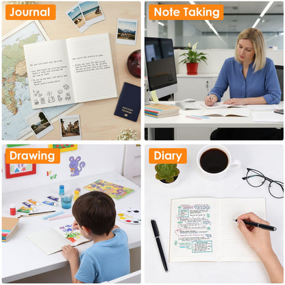 LABUK 10pcs A5 Composition Notebook Journals Bulk, Kraft Lined Notebooks, 10 Colors 60 Pages for Journaling, Writing, School, Office, Kids Gift