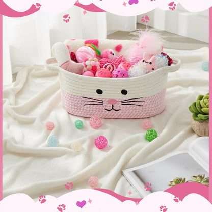 Zopeal Mother’s Day Cat Toy Set Interactive Cat Toys Pack Including Feather Teaser Wand Plush Gift Outfit Mice Crinkle Balls and Pet Bell Balls, Puzzle for Indoor Cats Gift Basket for Kitten(Pink)