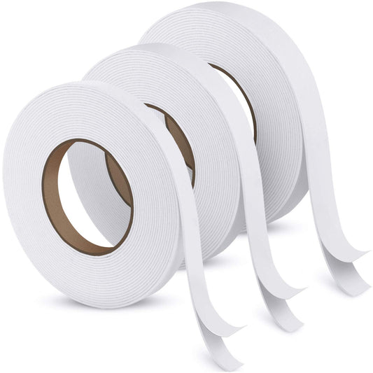 Zonon 3 Rolls Double Sided Foam Tape 50Ft White Foam Tape Sponge Soft Adhesive Mounting Sticky for Shaker Card Scrapbooking Crafts Home Office Decor 16.5 Yards