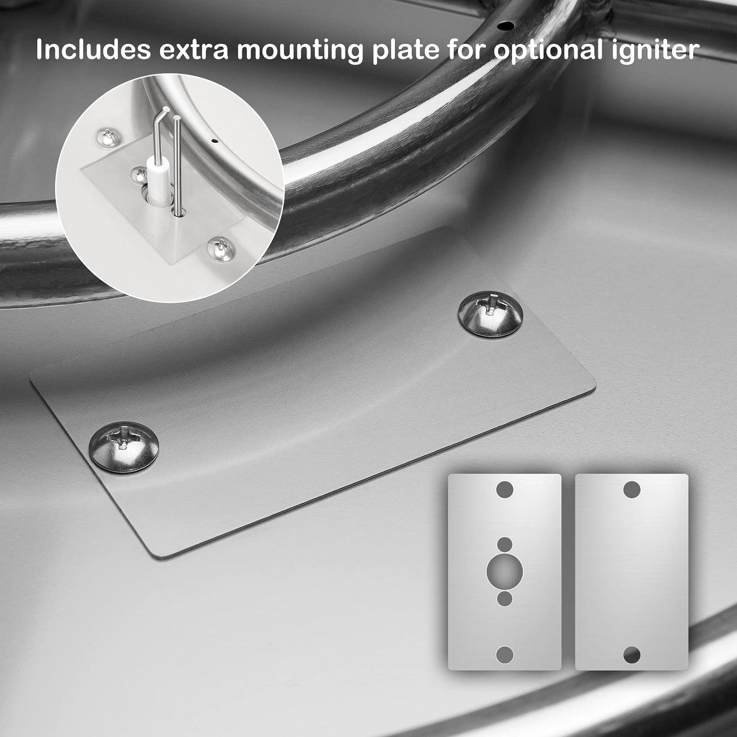 Stanbroil 19 InchDrop-in Round Fire Pit Kit with Spark Ignition,304 Stainless Steel Gas Fire Pit for Outdoor DIY Firepit - Natural Gas Version