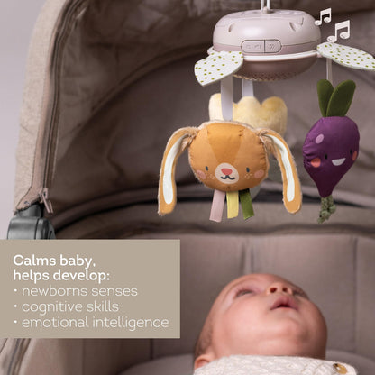Taf Toys Garden Musical Mobile for Crib with Classical Melodies, Soft Hanging Toys, Promotes Motor Skills & Emotional Development, Large Clip for Easy Attachment, Suitable for Baby Boys & Girls