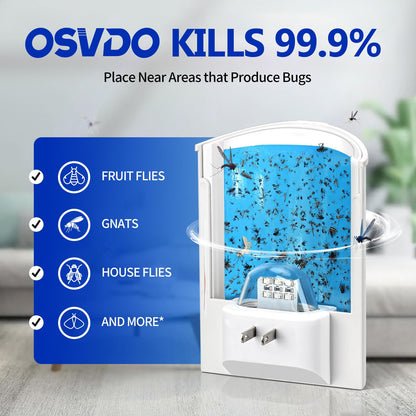 2 Pack Flying Insect Trap, Fruit Fly Trap Indoor with 8 Sticky Boards, Gnats Killer Moth Trap Fly Catcher with Blue UV Light, Mosquito Attractant Bug Zapper for Home, Office(2026 Upgrade)