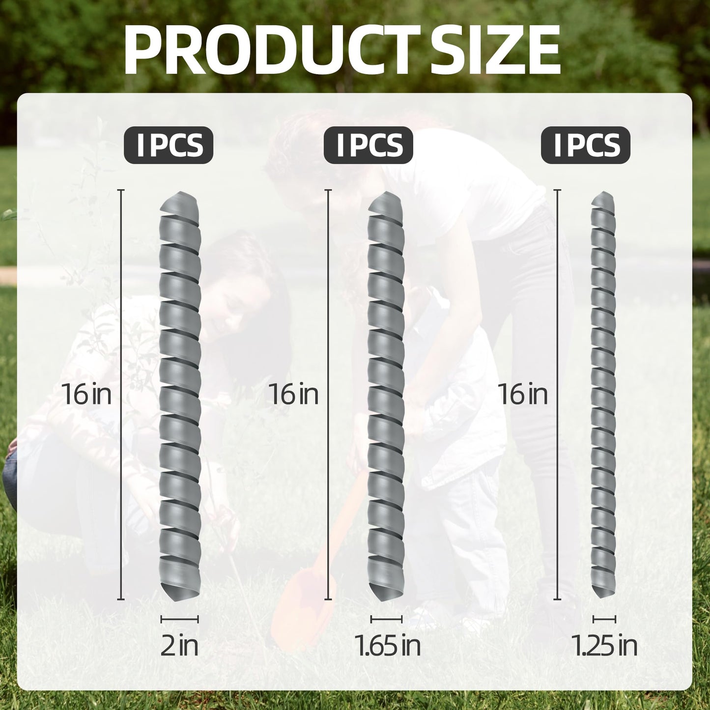 UCandy 3 PCS Tree Trunk Protector, 3 Size Plastic Spiral Tree Guard Tree Bark Protector Tube Wraps to Protect Saplings Plants from Deer Rabbit Cats Rodents Mowers