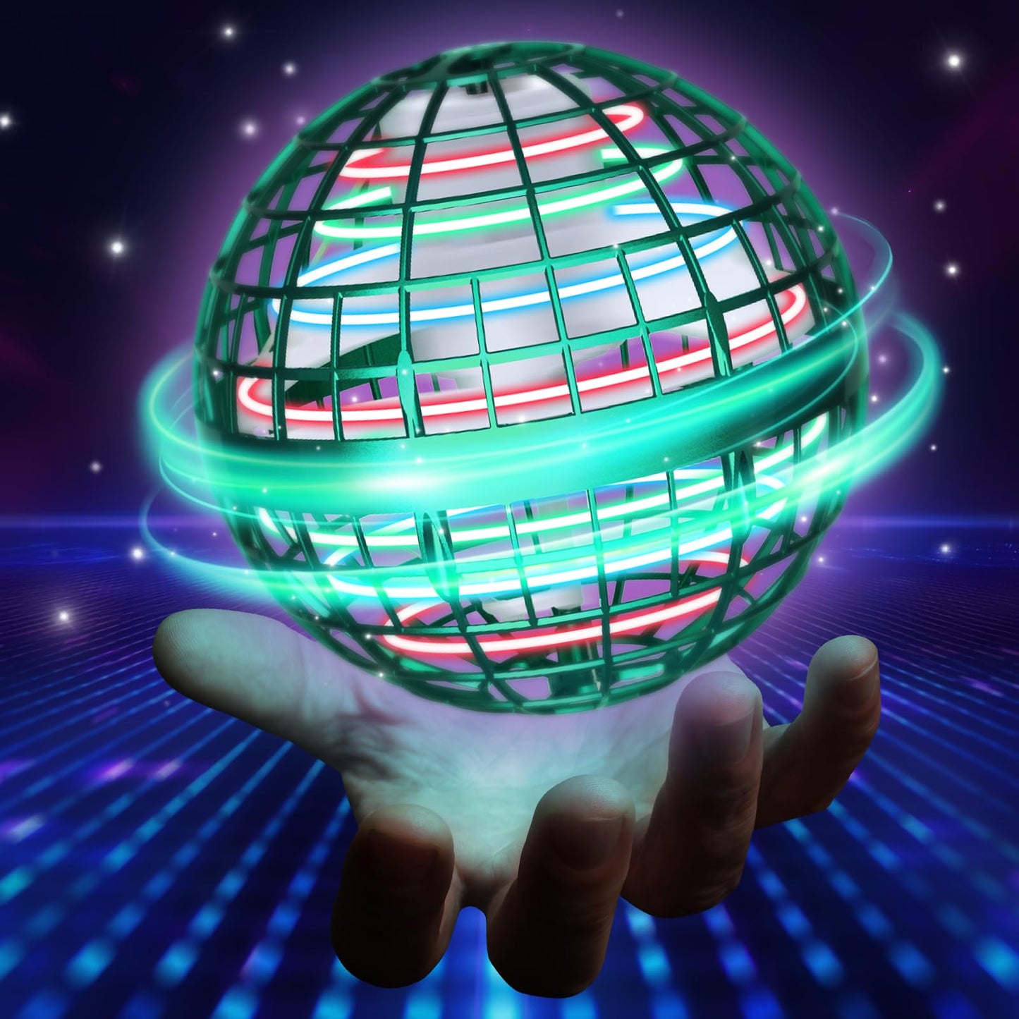 UROINT 2026 Flying Orb Ball for Kids, Magical Hover Cosmic Space Boomerang Rotating Floating Mini Hand Drone Stocking Stuffer Xmas Toys for Girls Boys Teen Age 6 7 8 9 10+ Green