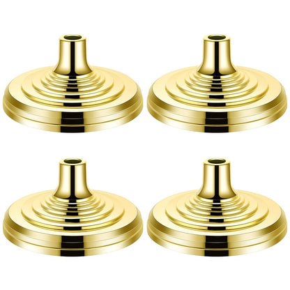 Leinuosen 4 Pcs Flag Holder Stand FlagPole Stand Flag Pole Base for Indoor Outdoor 1.3/1.1 Inch Diameter Flagpole Garden House Classroom Churches Meeting Party Flags Banner(Gold)
