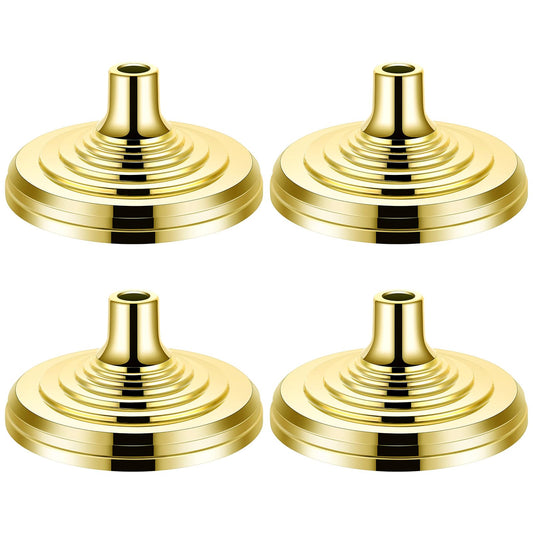 Leinuosen 4 Pcs Flag Holder Stand FlagPole Stand Flag Pole Base for Indoor Outdoor 1.3/1.1 Inch Diameter Flagpole Garden House Classroom Churches Meeting Party Flags Banner(Gold)