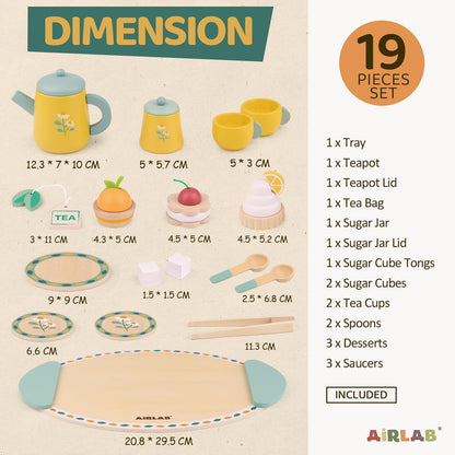 Tea Sets for Toddlers 3-5 Girl Birthday Gift 3 Year Old Princess Party Wooden Play Food Toy Sets for Kids Kitchen Accessories Age 3 4 5 6 Wood Educational Toys