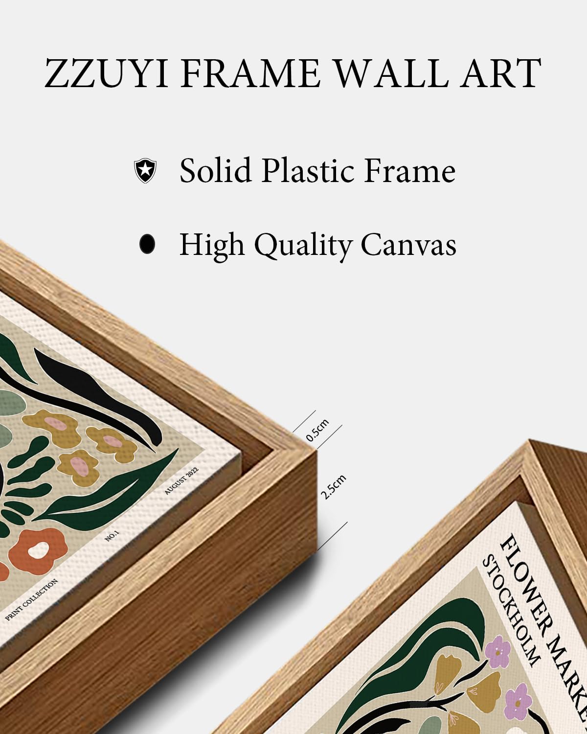 Zzuyi Framed Flower Market Wall Art,Green Vintage Botanical Canvas Wall Decor Paintings,Boho Floral Posters Prints Pictures for Bedroom Bathroom Living Room Home Decor 12x16in