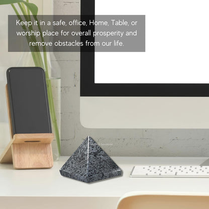 Amazing Gemstone Hematite Pyramid Crystal Healing Stones - 2" Great Pyramid Figurine of Natural Stone Pyramid for Meditation, Reiki, Chakra Balancing and Crystal Pyramids Grid
