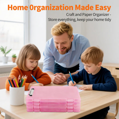 Clipboard with Storage, Clear Pink Plastic Clipboard with Side Opening, Waterproof Foldable Heavy Duty Nursing Clip Board for School & Office, Letter Size/ A4 with Christmas Stickers (Clear Pink)