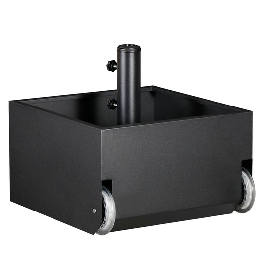 DorBuphan Patio Umbrella Base with Wheels, Heavy Duty Umbrella Base Stand with Fillable Planter, 150LBS Capacity Umbrella Stand for Outdoor, Patios, Gardens