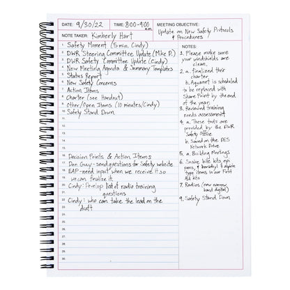 Juvale Meeting Notebook for Work - Spiral-Bound Planner Notebook for Work Planner & Office Supplies - Agenda & To Do List Notepad - 11 x 8.5 In, White, Pack of 2