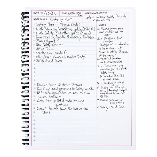 Juvale Meeting Notebook for Work - Spiral-Bound Planner Notebook for Work Planner & Office Supplies - Agenda & To Do List Notepad - 11 x 8.5 In, White, Pack of 2