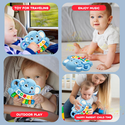 Baby Music Toys for Toddlers, Light Up Music Baby Toys for 18+ Months Early Learning Educational Piano Keyboard Infant Toys Baby Boy Girl Gifts (Elephant)