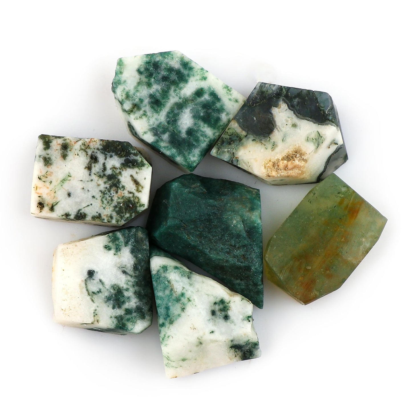 CRYSTALIS Wholesale 50 carats Natural Moss Agate Raw Crystals, Loose Gemstone, Bulk Rough Jewelry Making Supply, Chakra Healing Raw Stones, Wire Wrapping, DIY, Gem Collection
