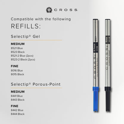 Cross Townsend Classic Black Lacquer Rollerball Pen, Black Ink - Elegant Pen, Black Ink for Effortless Writing - Consistent, Smooth Writing - Large Nib - Reliable & Long-Lasting - Includes Gift Box