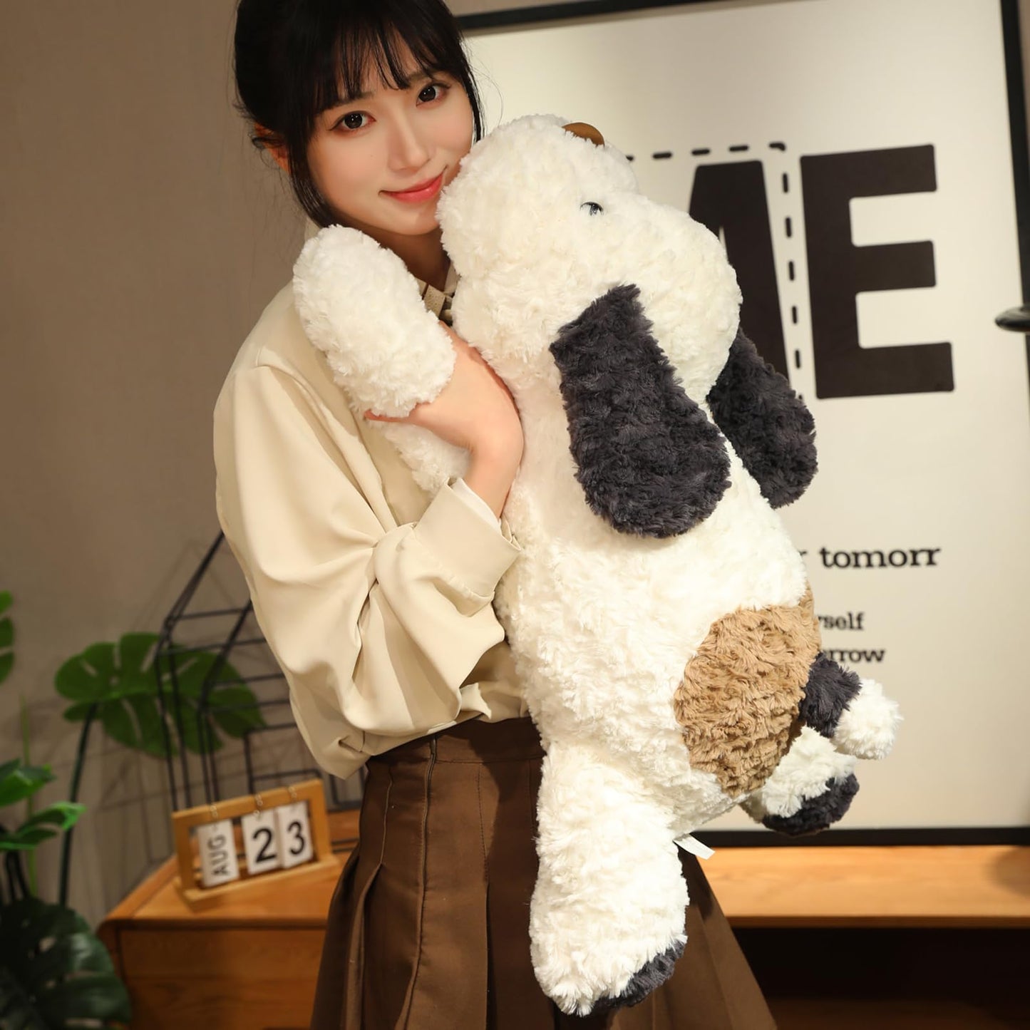 Hronsa Dog Weighted Stuffed Animal, 5.7 lbs 25.5 inch Weighted Dog Plush Toy Large Dog Stuffed Animals Weighted Puppy Plush Animals Pillow Toy Gifts for Adults & Kids, Black